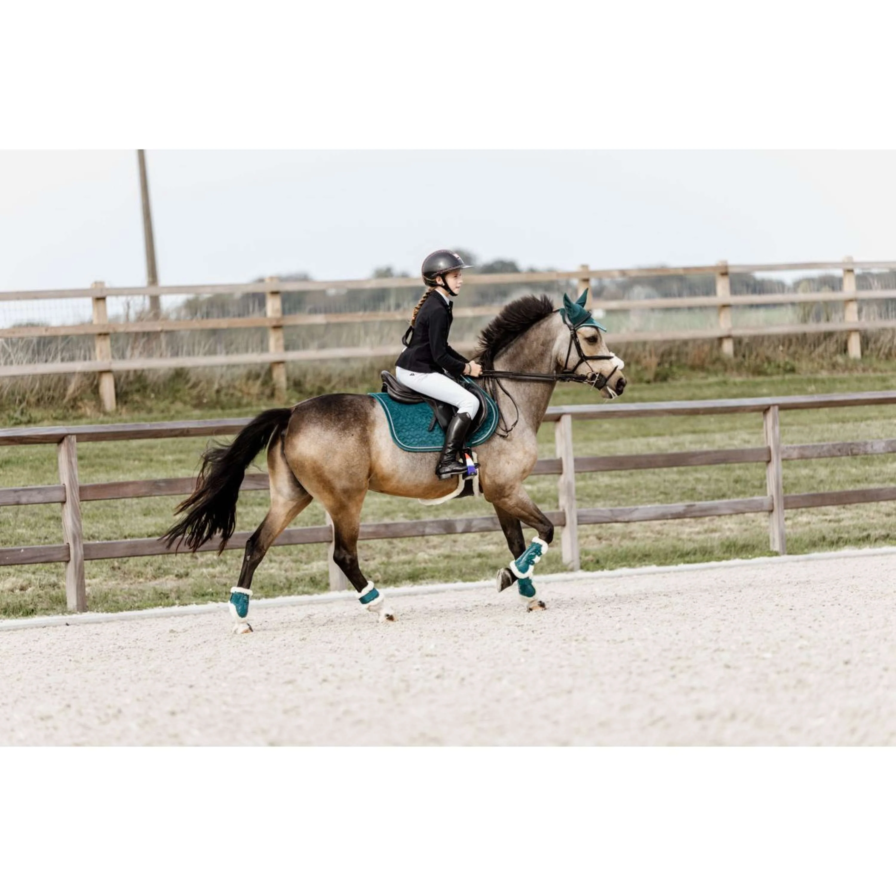 Kentucky Horsewear Stinchiere Bamboo Elastic Vegan Sheepskin Smeraldo - Image 7