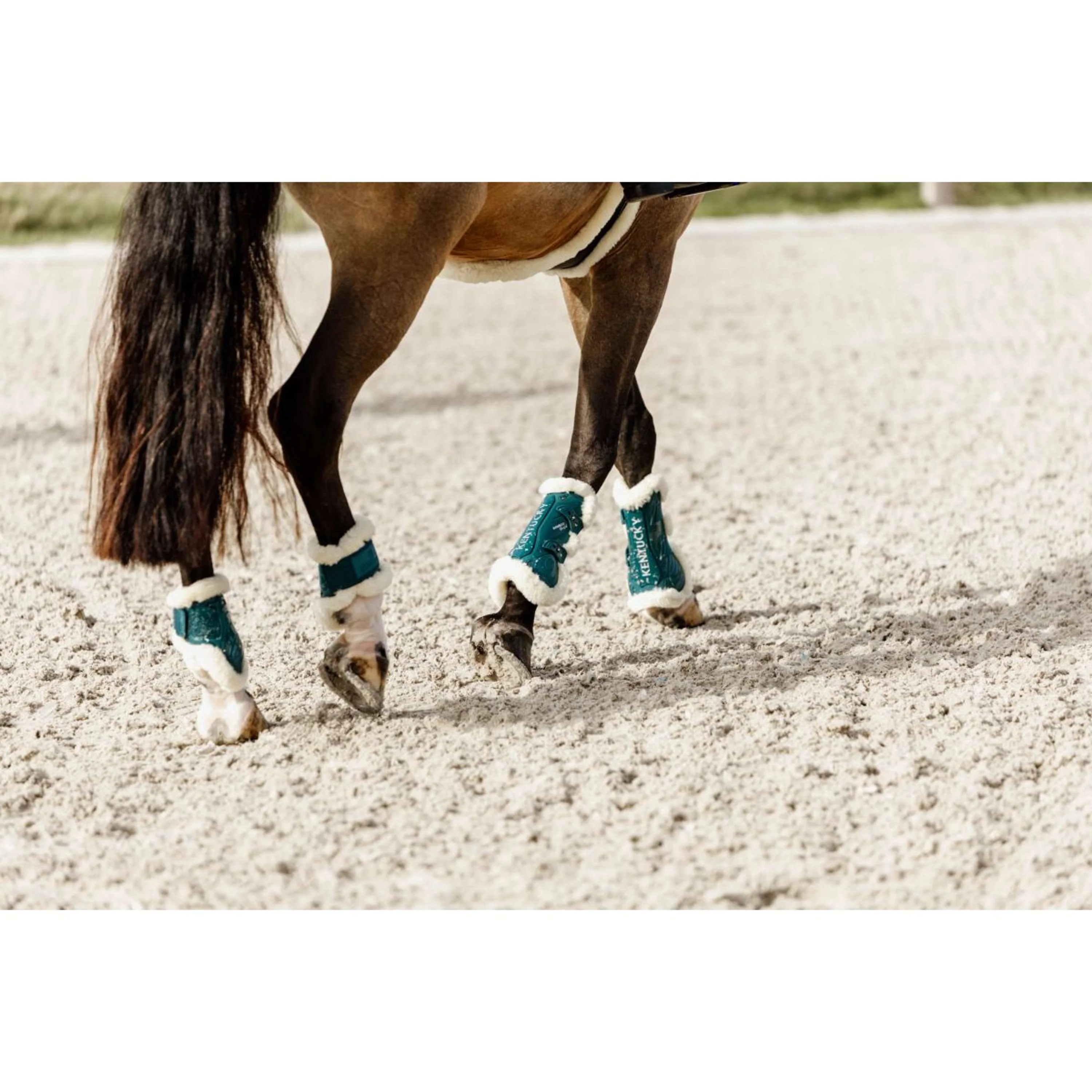 Kentucky Horsewear Stinchiere Bamboo Elastic Vegan Sheepskin Smeraldo - Image 8