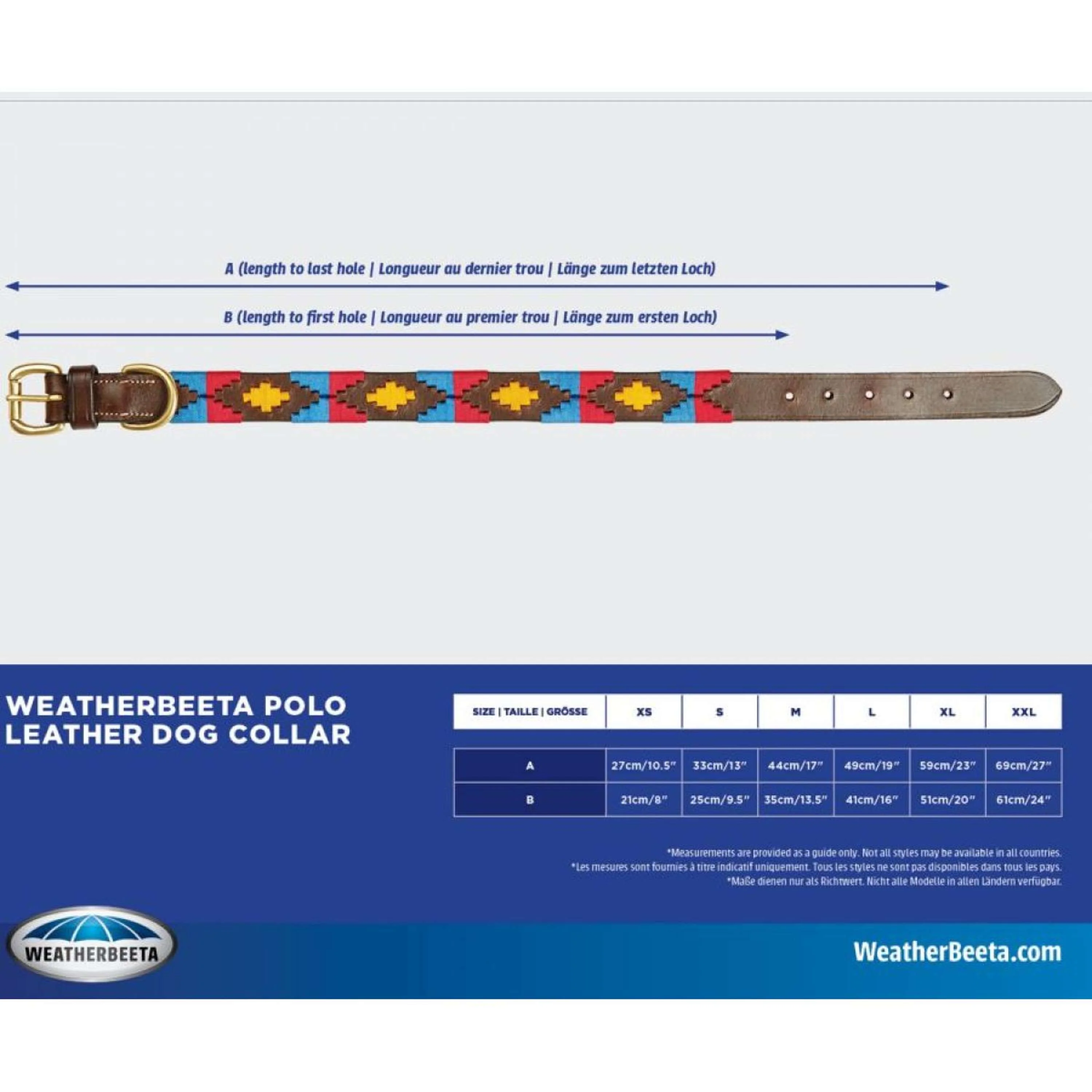 WeatherBeeta Dog Collar Polo Cowdray/Brown/Black/Red/White - Image 3